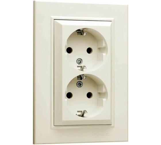 Розетка MAKEL 2-м СП Karea 16А IP20 с/з кремовый 56010082