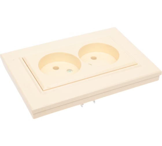 Розетка MAKEL 2-м СП Karea 10А IP20 б/з кремовый 56010017