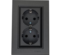 Розетка MAKEL 2-м СП Karea 16А IP20 с/з дымчатый металлик 56050082