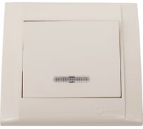 Выключатель 1-клавишный MAKEL СП Defne 10А, IP20, с подсветкой, кремовый 42010021