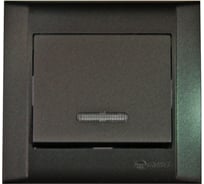 Выключатель 1-клавишный MAKEL СП Defne 10А, IP20, дымчатый металлик, с подсветкой 42050021