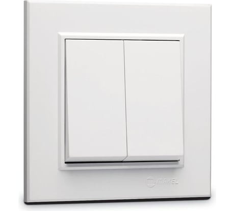 Выключатель 2-клавишный MAKEL СП Karea 10А, IP20, белый 56001003