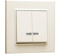 Выключатель 2-клавишный MAKEL СП Karea 10А, IP20, с подсветкой, кремовый 56010023