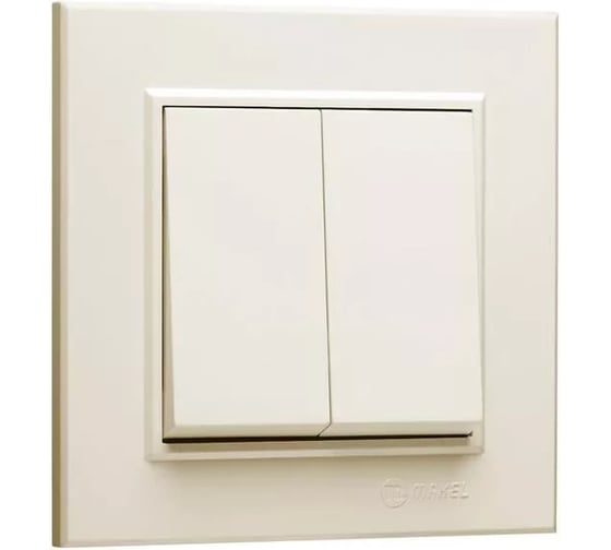 Выключатель 2-клавишный MAKEL СП Karea 10А, IP20, кремовый 56010003