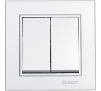 Выключатель 2-клавишный MAKEL СП Karea 10А, IP20, серебро, 56065003