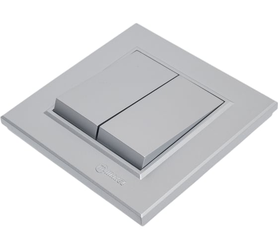 Выключатель 2-клавишный MAKEL СП Karea 10А, IP20, серебро, 56065003
