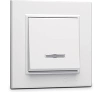 Выключатель 1-клавишный MAKEL СП Karea 10А, IP20, с подсветкой, белый 56001021