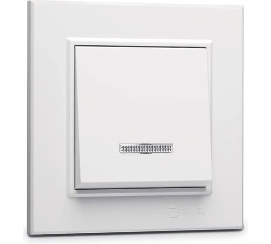 Выключатель 1-клавишный MAKEL СП Karea 10А, IP20, с подсветкой, белый 56001021 1