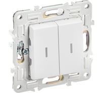 Выключатель 2-клавишный IEK SKANDY проходной с индикацией 10А SK-V10W арктический белый SK-V22-1-10-K01
