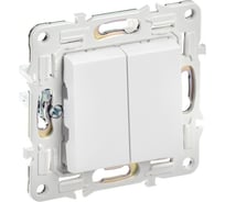 Выключатель 2-клавишный IEK SKANDY проходной 10А SK-V05W арктический белый SK-V22-0-10-K01
