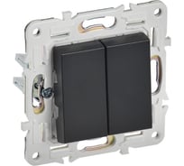 Выключатель 2-клавишный IEK SKANDY проходной 10А SK-V05Bl черный SK-V22-0-10-K02