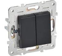 Выключатель 2-клавишный IEK SKANDY 10А SK-V04Bl черный SK-V20-0-10-K02