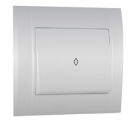 Переключатель проходной MAKEL 1-клавишный СП Defne 10А IP20 сереб. 42065005