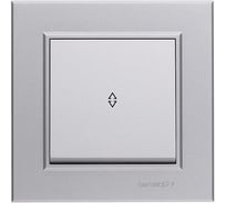 Переключатель проходной MAKEL 1-клавишный СП Karea 10А IP20 сереб. 56065005