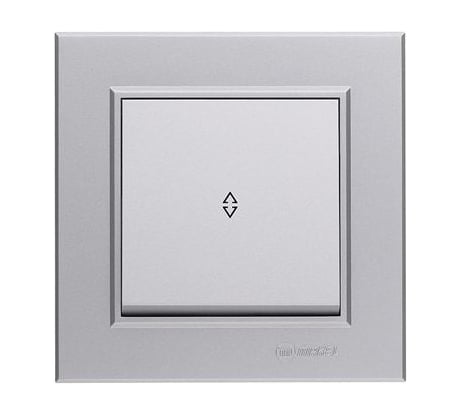 Переключатель проходной MAKEL 1-клавишный СП Karea 10А IP20 сереб. 56065005