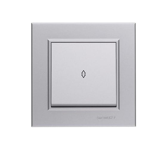Переключатель проходной MAKEL 1-клавишный СП Karea 10А IP20 сереб. 56065005
