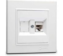 Розетка компютерная MAKEL CAT5 + гнездо СП Karea IP20 белый 56001035