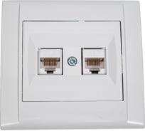 Розетка компьютерная двойная MAKEL СП Defne 16А IP20 CAT 5 белый 42001036