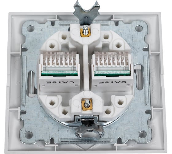 Розетка компьютерная двойная MAKEL СП Defne 16А IP20 CAT 5 белый 42001036