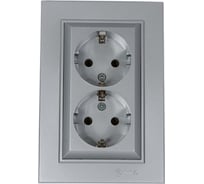 Розетка 2-я MAKEL с/з СП Karea 16А IP20 серебро 56065082