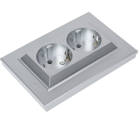 Розетка 2-я MAKEL с/з СП Karea 16А IP20 серебро 56065082