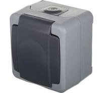 Розетка MAKEL о/у серая с заземлением IP55 с крышкой 36064029