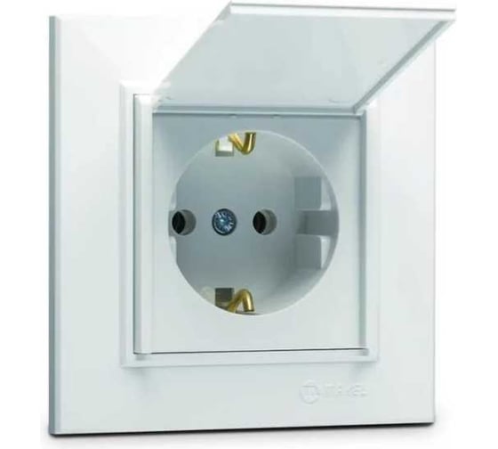 Розетка MAKEL с/з и крышкой (Керамика) СП Karea 16А IP20 белый 56001009