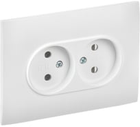 Розетка 2-местная IEK SKANDY без заземления без защитных шторок 10А в сборе SK-R10W арктический белый SK-R20-10-K01-F