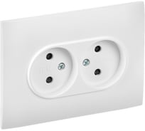 Розетка 2-местная IEK SKANDY без заземления с защитными шторками 10А в сборе SK-R09W арктический белый SK-R23-10-K01-F