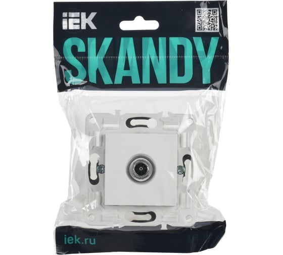 Розетка TV оконечная IEK SKANDY SK-A12W арктический белый SK-A10-O-K01