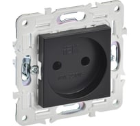 Розетка без заземления IEK SKANDY без защитных шторок 10А SK-R02Bl черный SK-R10-10-K02