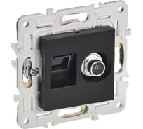 Розетка двойная IEK SKANDY TV+RJ45 кат.5E SK-A14Bl черный SK-AK20-1-K02