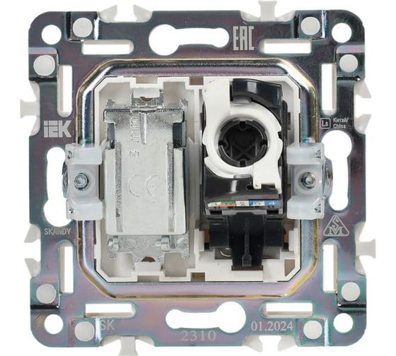 Розетка двойная IEK SKANDY TV+RJ45 кат.5E SK-A14Bl черный SK-AK20-1-K02