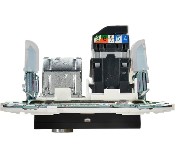 Розетка двойная IEK SKANDY TV+RJ45 кат.5E SK-A14Bl черный SK-AK20-1-K02