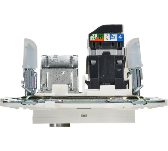 Розетка двойная IEK SKANDY TV+RJ45 кат.5E SK-A14W арктический белый SK-AK20-1-K01
