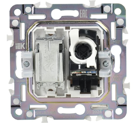 Розетка двойная IEK SKANDY TV+RJ45 кат.5E SK-A14W арктический белый SK-AK20-1-K01