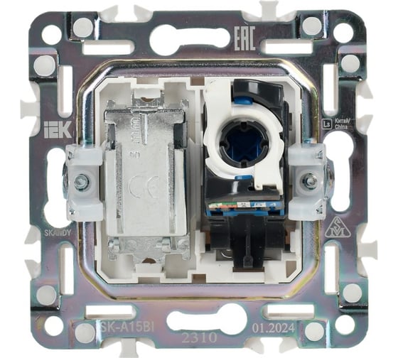 Розетка двойная IEK SKANDY TV+RJ45 кат.6E SK-A15Bl черный SK-AK20-2-K02