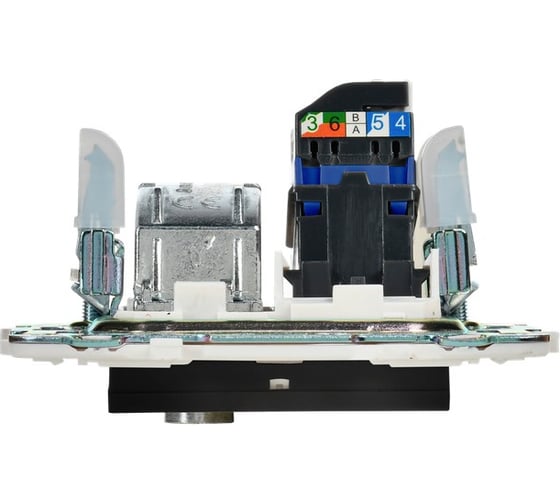 Розетка двойная IEK SKANDY TV+RJ45 кат.6E SK-A15Bl черный SK-AK20-2-K02