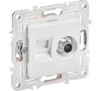 Розетка двойная IEK SKANDY TV+RJ45 кат.6E SK-A15W арктический белый SK-AK20-2-K01