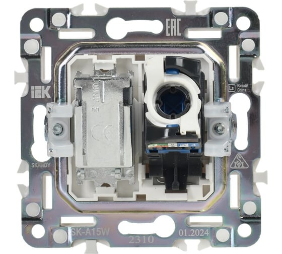 Розетка двойная IEK SKANDY TV+RJ45 кат.6E SK-A15W арктический белый SK-AK20-2-K01