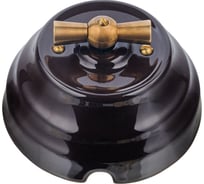 Выключатель поворотный Interior Electric с корпусом из керамики серии "АСТОРИЯ"/латунь коричневый ВПК/л06