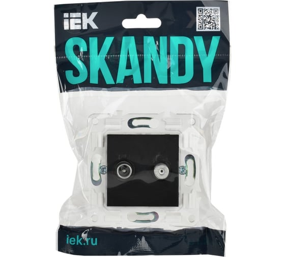 Розетка двойная IEK SKANDY TV+SAT SK-A13Bl черный SK-AF20-O-K02
