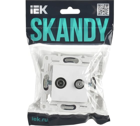 Розетка двойная IEK SKANDY TV+SAT SK-A13W арктический белый SK-AF20-O-K01