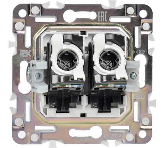 Розетка компьютерная IEK SKANDY двойная RJ45 кат.5E SK-K03Bl черный SK-K20-1-K02