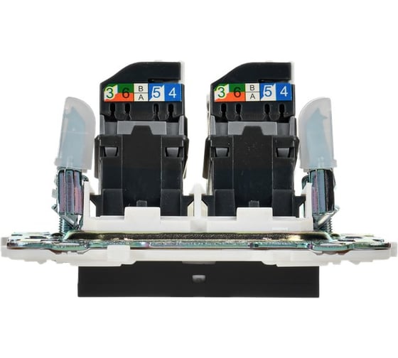 Розетка компьютерная IEK SKANDY двойная RJ45 кат.5E SK-K03Bl черный SK-K20-1-K02