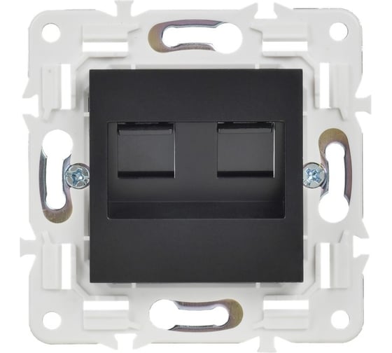 Розетка компьютерная IEK SKANDY двойная RJ45 кат.5E SK-K03Bl черный SK-K20-1-K02