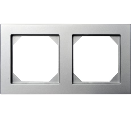 Двойная рамка для розеток LIREGUS Эпсилон K14-245-02 E/Mt серебро 28-187