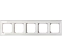 Пятипостовая рамка LIREGUS Эпсилон К14-245-05 E/WGG белое стекло 28-255