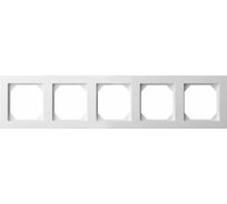 Пятиместная рамка LIREGUS Эпсилон K14-245-05 E/B белая 28-042