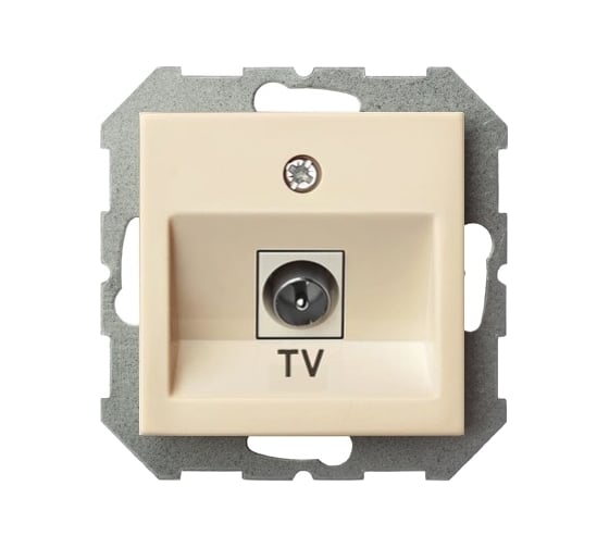 Телевизионная розетка LIREGUS Эпсилон ITVL-1-01 E/S крем, без рамки 28-072